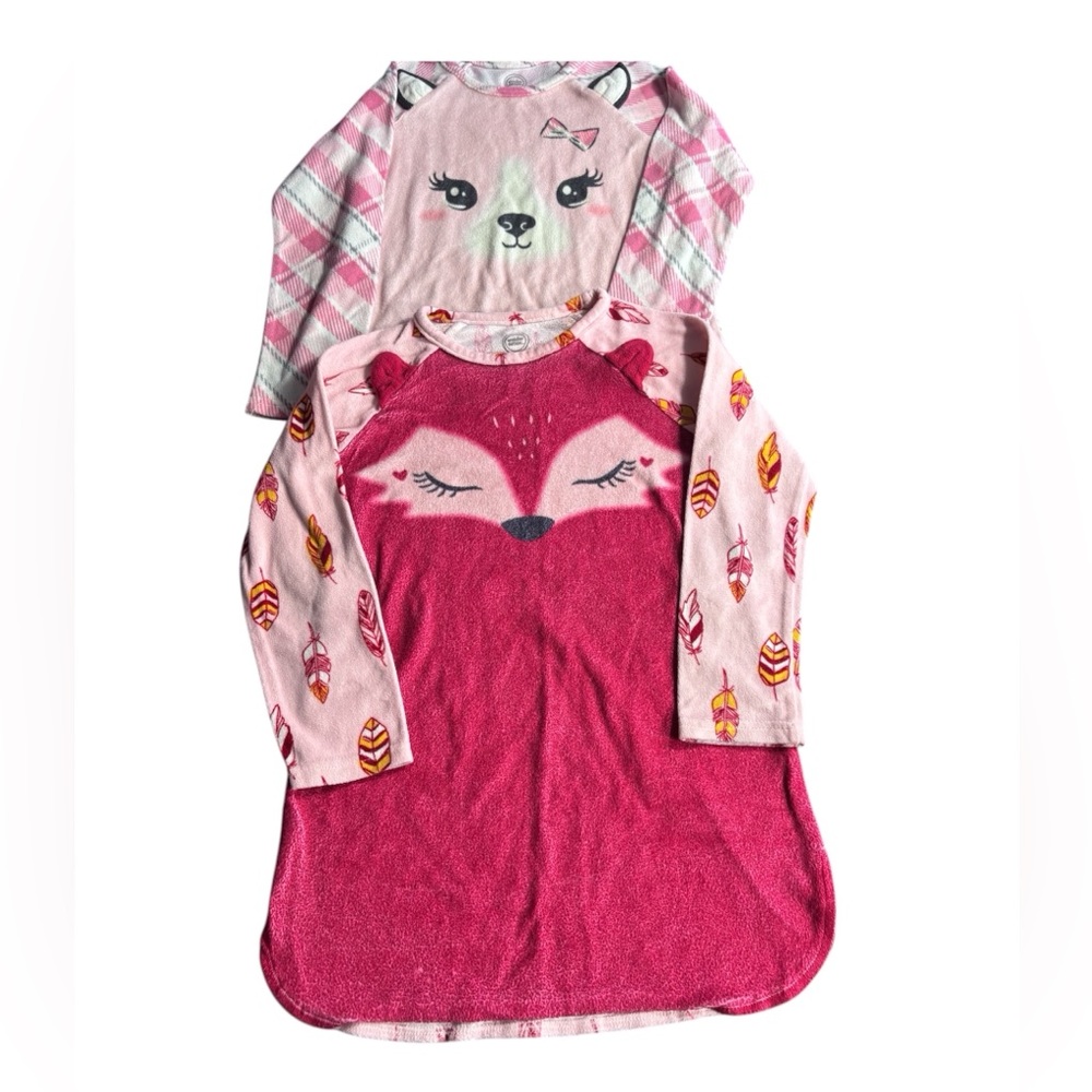 Girls Wonder Nation Fox & Bear Night Gowns | Size 6-6x